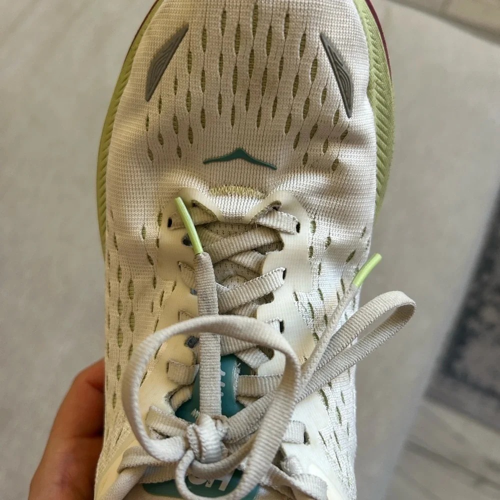 Hoka Women's White and Teal Athletic Shoes kawana